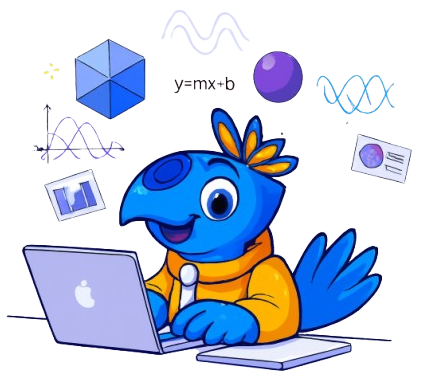 Student learning mathematics with interactive elements